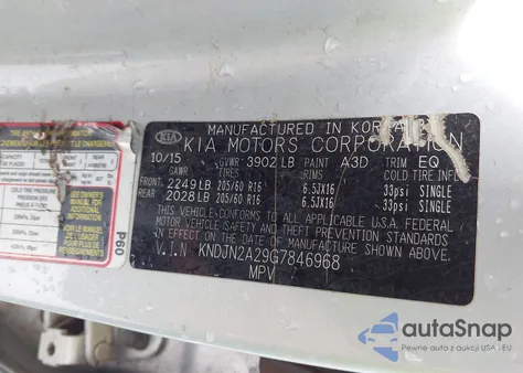 2016 Kia Soul из США, поврежденный, VIN KNDJN2A29G7846968